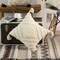 16" Handwoven Cotton Throw Pillow Cover with White on White Tufted Design and Tassel Corners